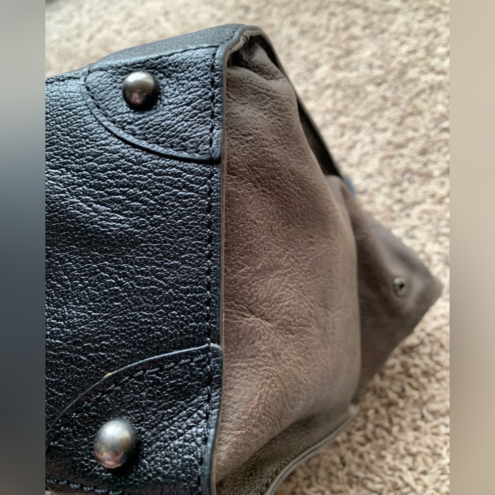 Frye Dana Leather Tote Shoulder Bag Brown Black Excellent Like New Condition - Picture 7 of 17